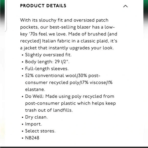 NWT Madewell Dorset Blazer in Bowne Plaid - Picture 9 of 11